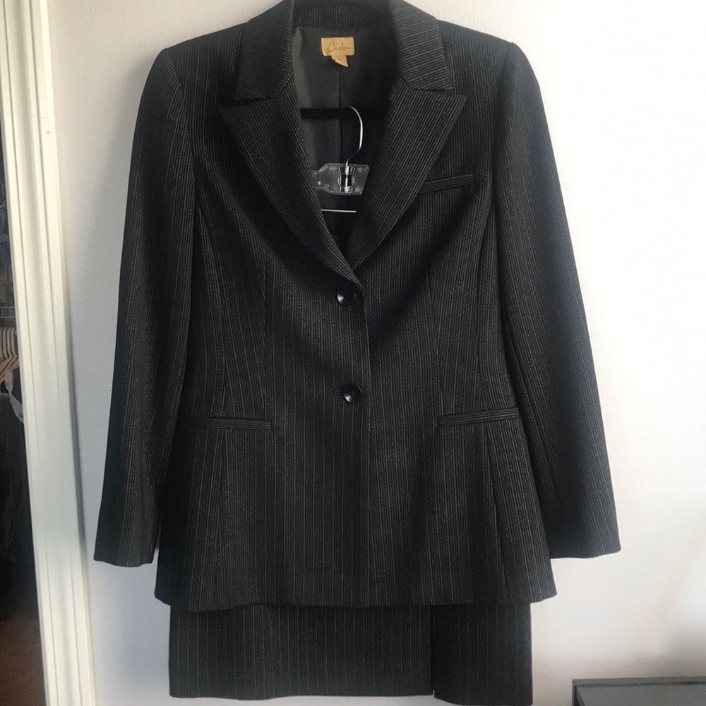 CASLON skirt suit. Like new. Worn once. Pinstriped